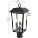 Riggs 3 Light 18 inch Black Outdoor Post Light