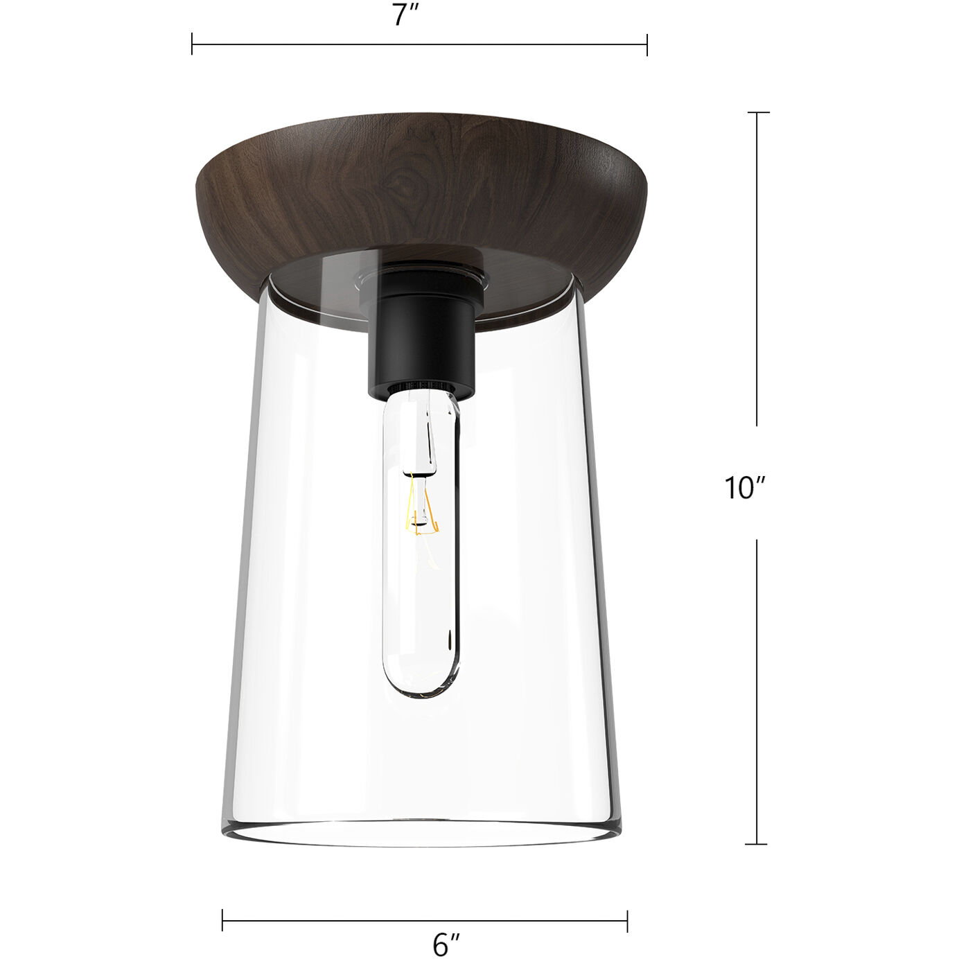 Alora Mood Emil 1 Light 7 inch White/White Oak Flush Mount Ceiling Light in White and White Oak