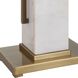 Column 35 inch 100.00 watt Plated Brass and White Marble Table Lamp Portable Light
