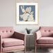 Magnolia on Blue Blue and Brown and Gray and White Framed Art