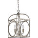 Academy 3 Light 10 inch Antique Silver Leaf Pendant Ceiling Light