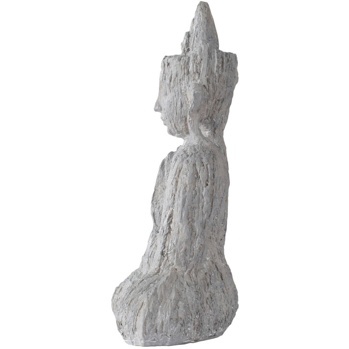 Meditating Sitting Crowned Buddha Gray Outdoor Classic Figurines