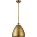 Ballston Dome 1 Light 12 inch Brushed Brass Pendant Ceiling Light