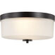 Denver 2 Light 13.63 inch Mahogany Bronze Flush Mount Ceiling Light