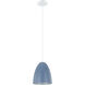 Sarabia 1 Light 7.48 inch Matte White and Pastel Dark Blue and Silver Pendant Ceiling Light