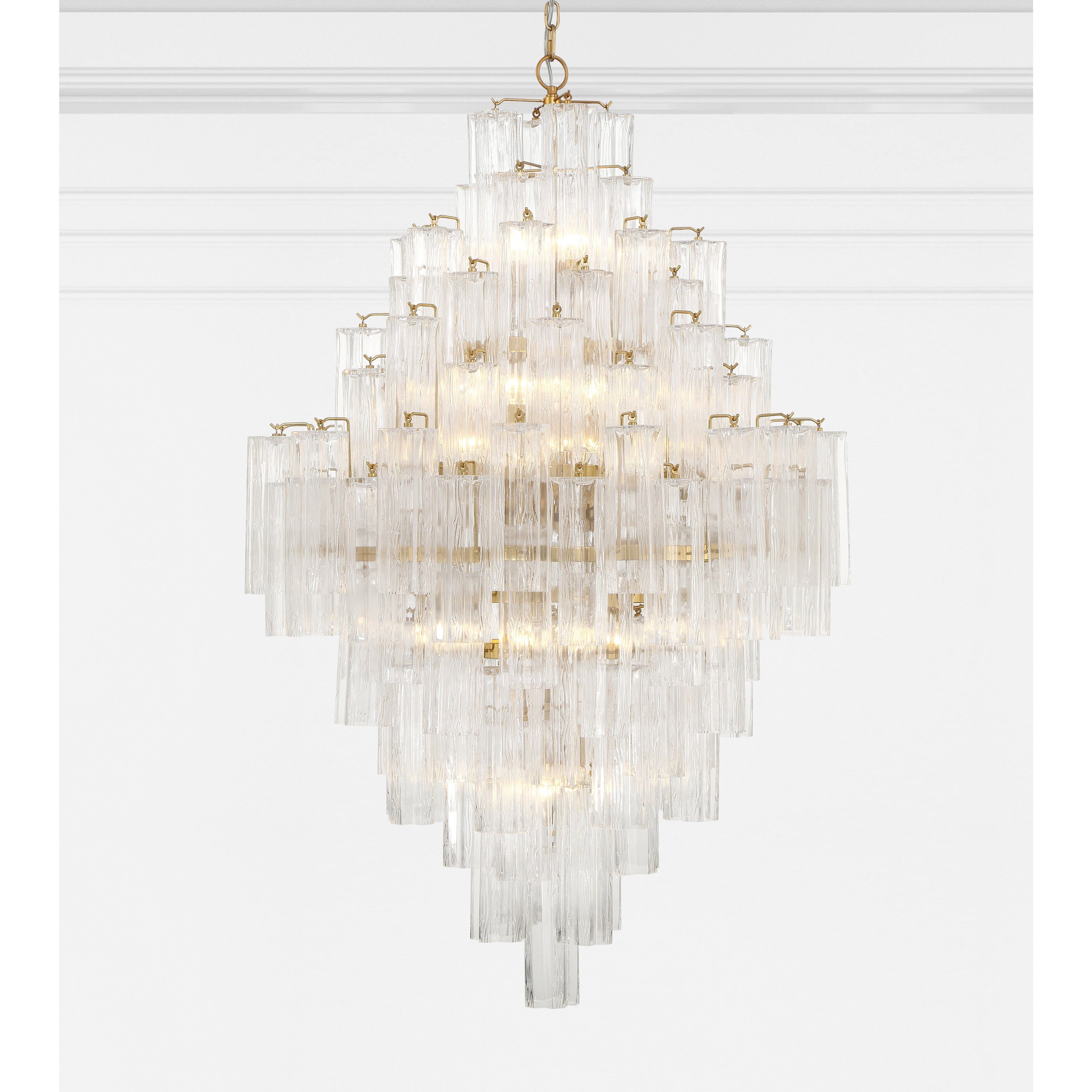 Addis 20 Light 31.5 inch Aged Brass Chandelier Ceiling Light in Clear