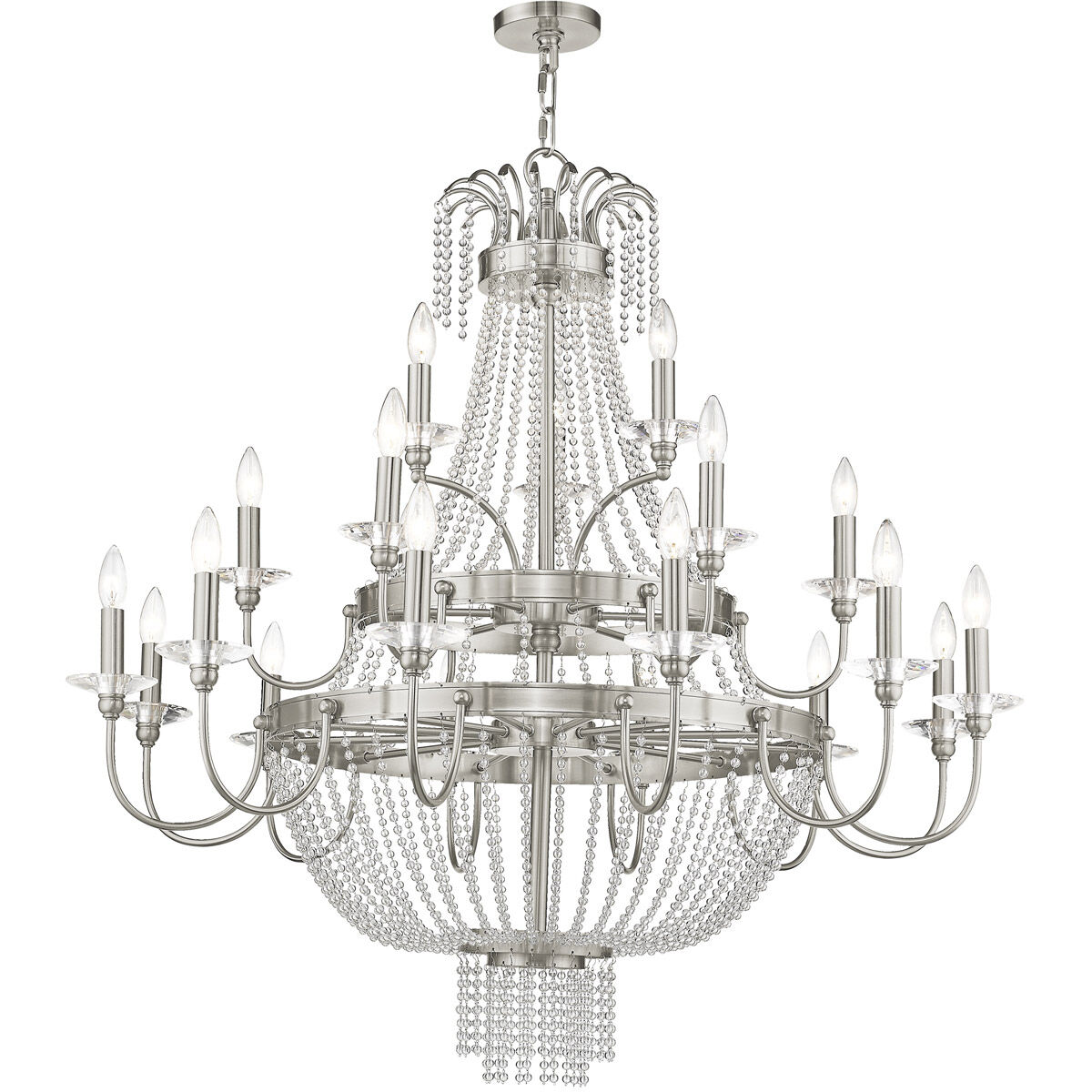 Valentina 21 Light 42 inch Brushed Nickel Foyer Chandelier Ceiling Light