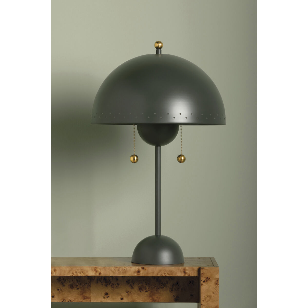 Jojo 25 inch 15.00 watt Aged Brass/Soft Studio Green Table Lamp Portable Light
