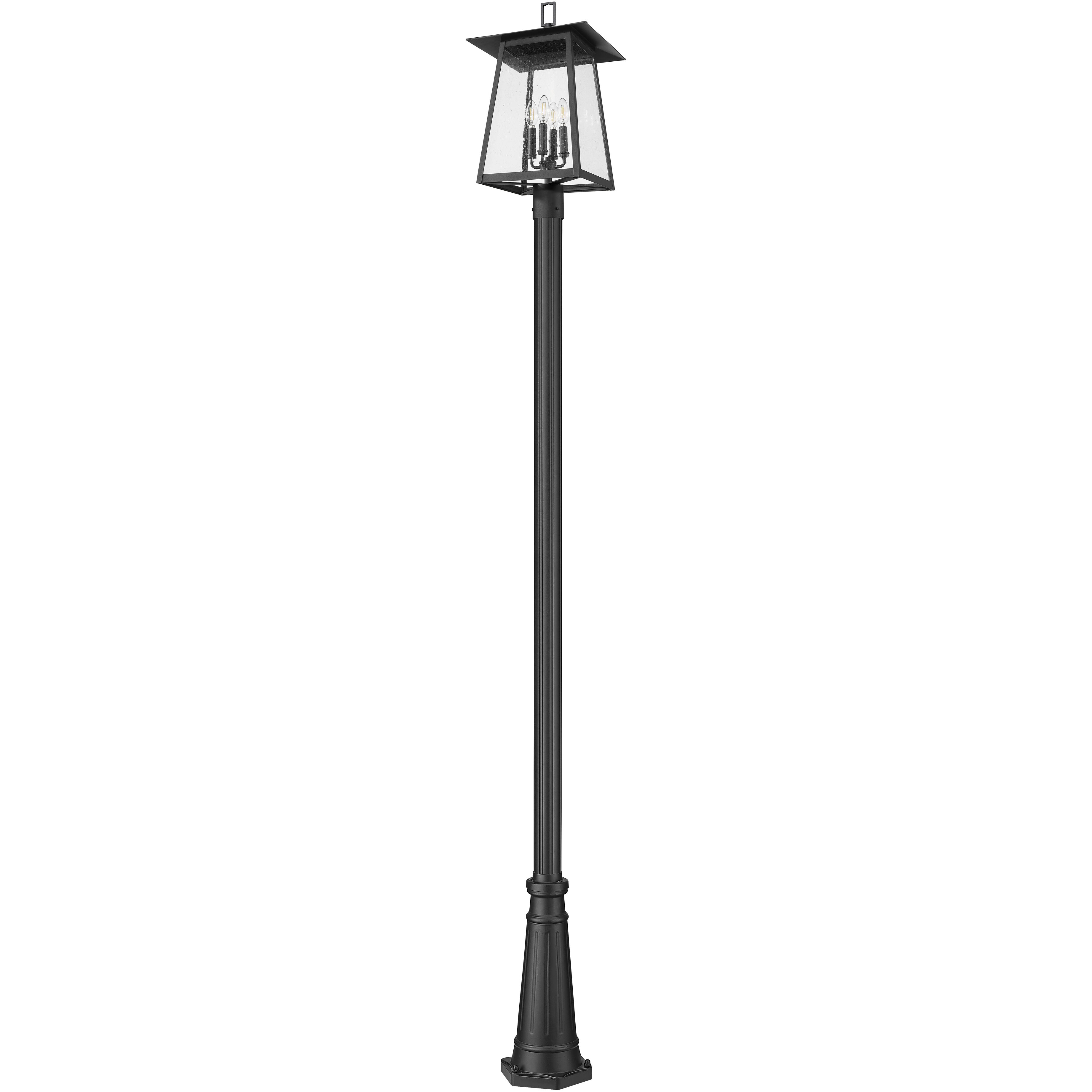 Rainer 4 Light 118.25 inch Black Outdoor Post Mounted Fixture in G9