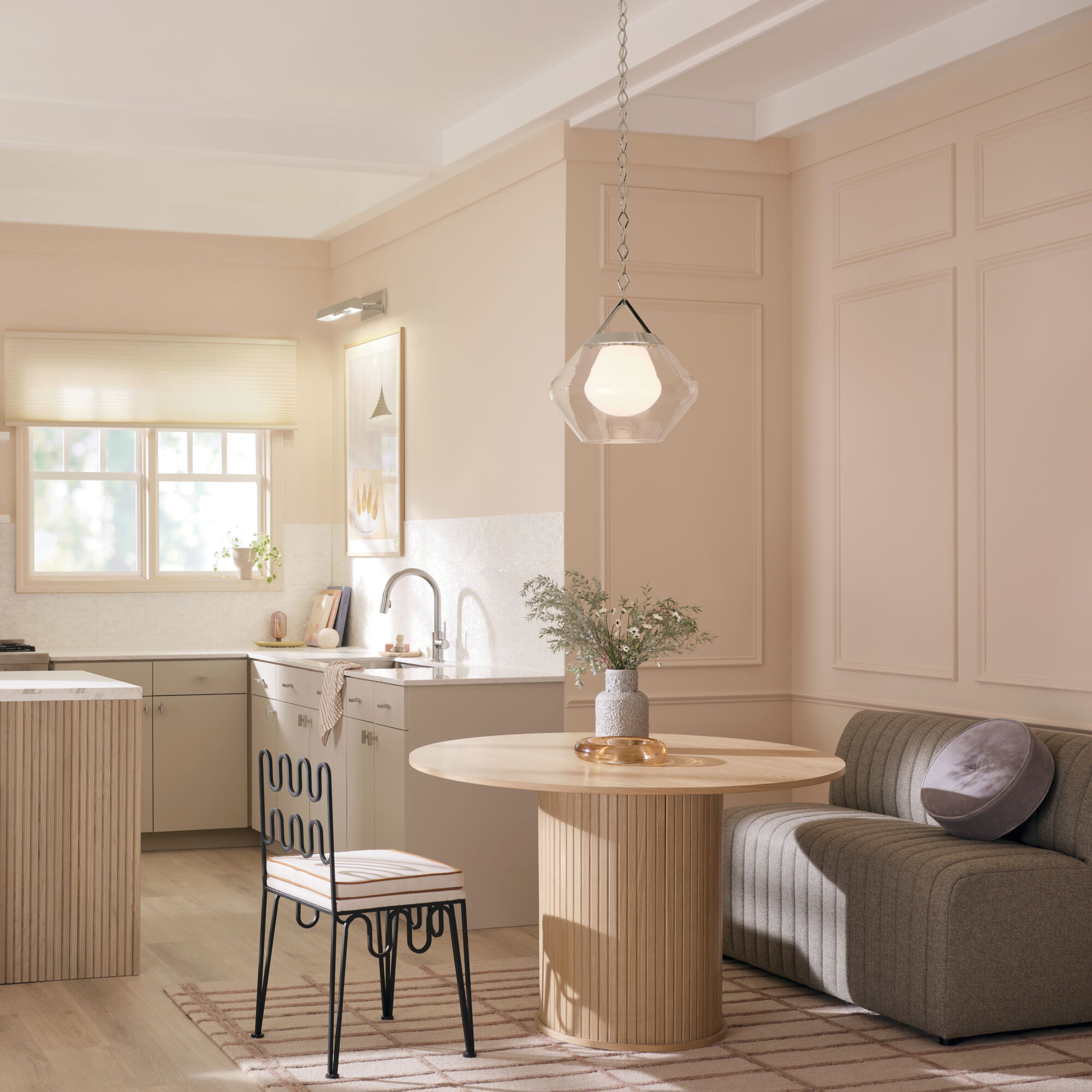 Nella 1 Light Polished Nickel Pendant Ceiling Light