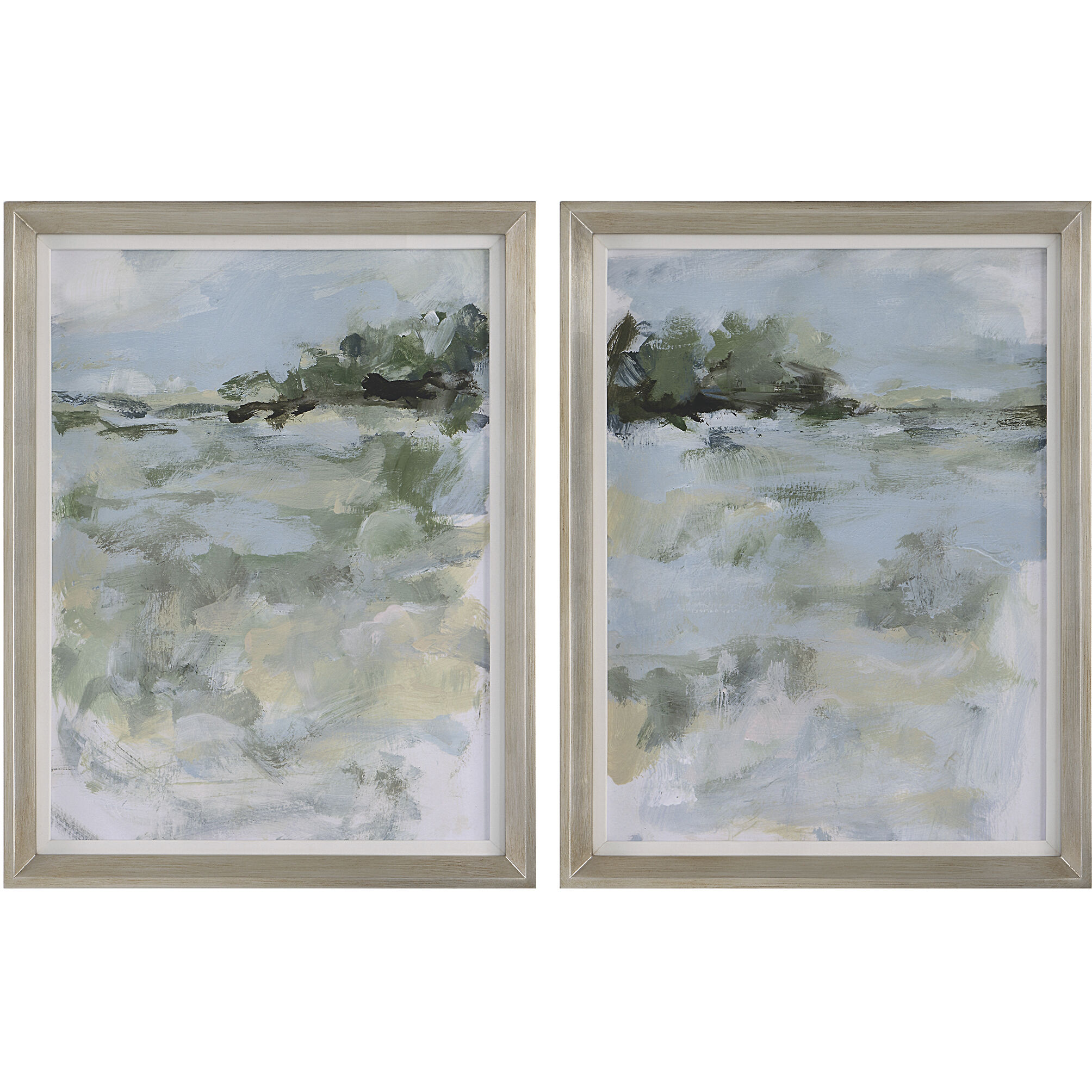 Far Away View 27 X 21 inch Framed Prints, Set of 2