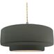 Radiance Collection - Tier Pendant Ceiling Light in Brushed Nickel, Replaceable Bulb, Beige Twist Cord, Pewter Green, 16.25W x 6H, Form+Finish+Function