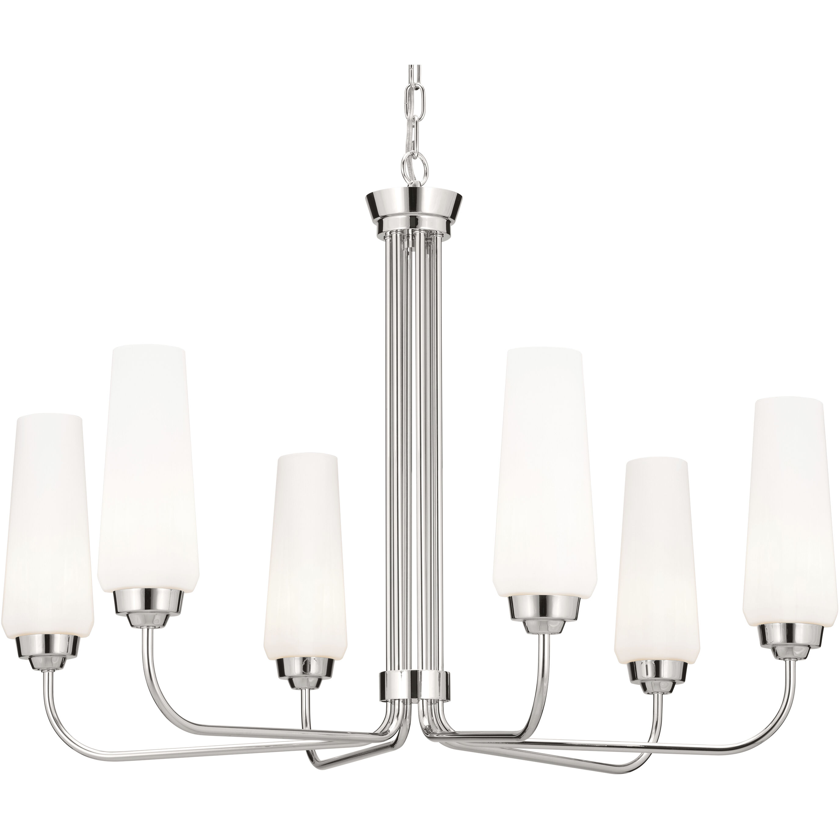 Truby 6 Light 29.25 inch Polished Nickel Chandelier Ceiling Light, Medium