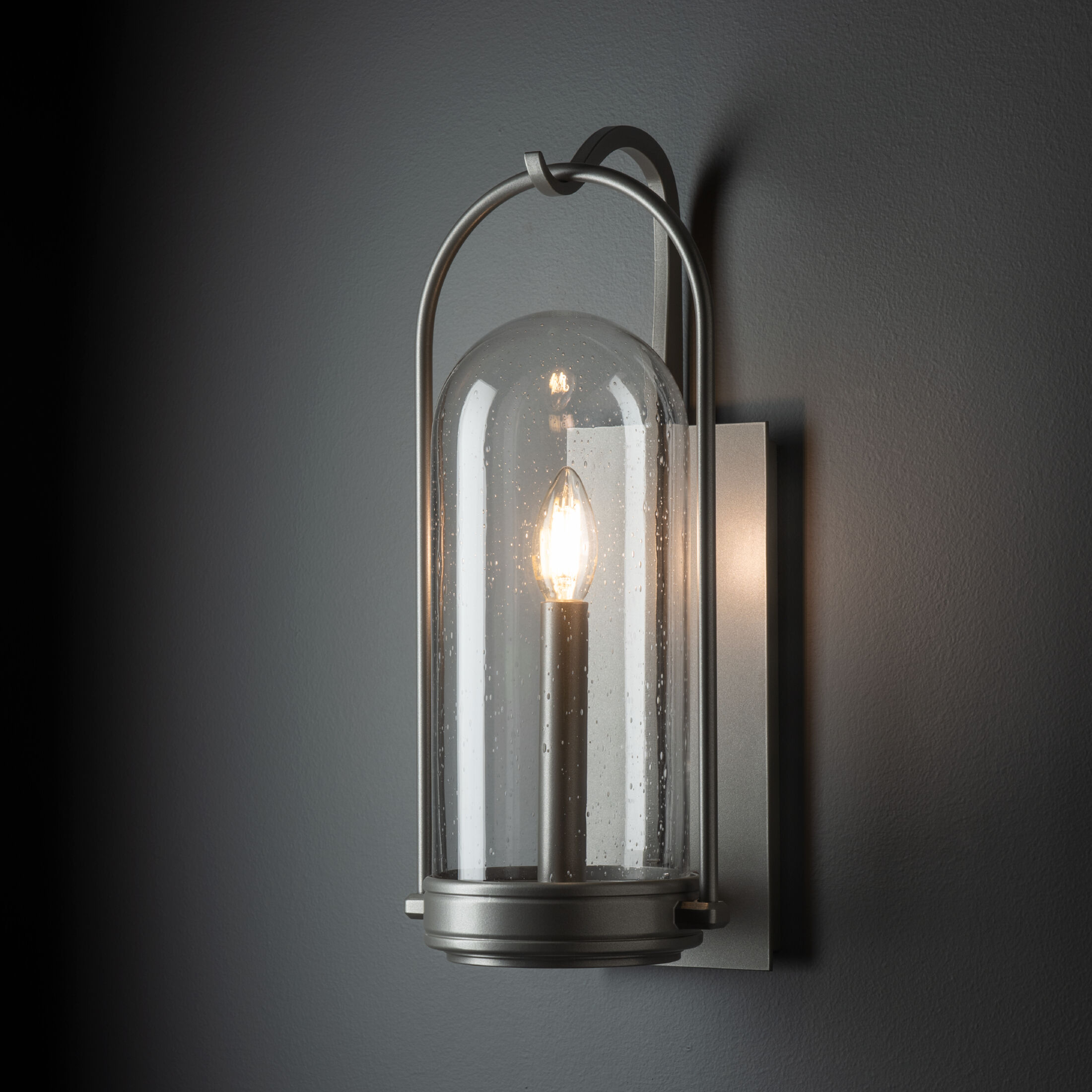 Davis 1 Light 18 inch Coastal Burnished Steel Outdoor Sconce, Small