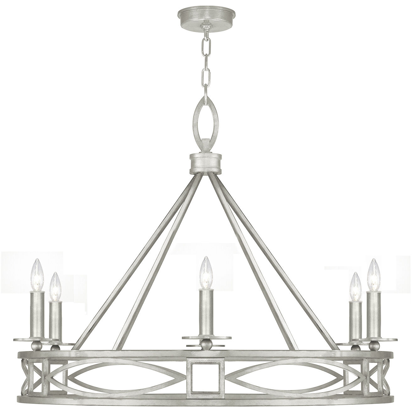 Cienfuegos 6 Light 37.5 inch Silver Chandelier Ceiling Light