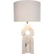 Kelsey 33.5 inch Feather White Linen / Brushed Copper / Alabaster Table Lamp Portable Light