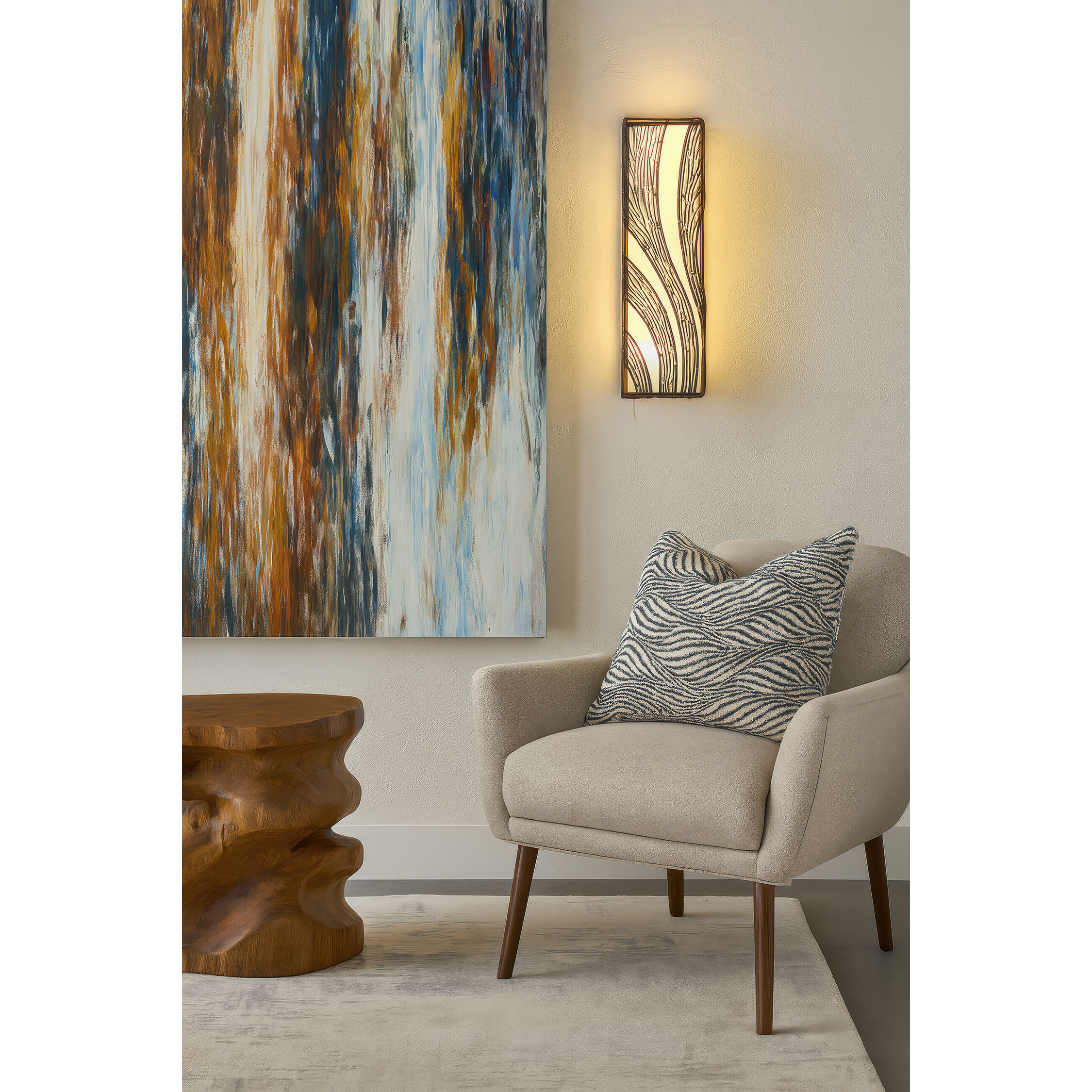 Flow 3 Light 6.5 inch Hammered Ore Wall Sconce Wall Light