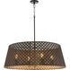 Benedict 4 Light 32 inch Matte Black and Aged Brass Pendant Ceiling Light