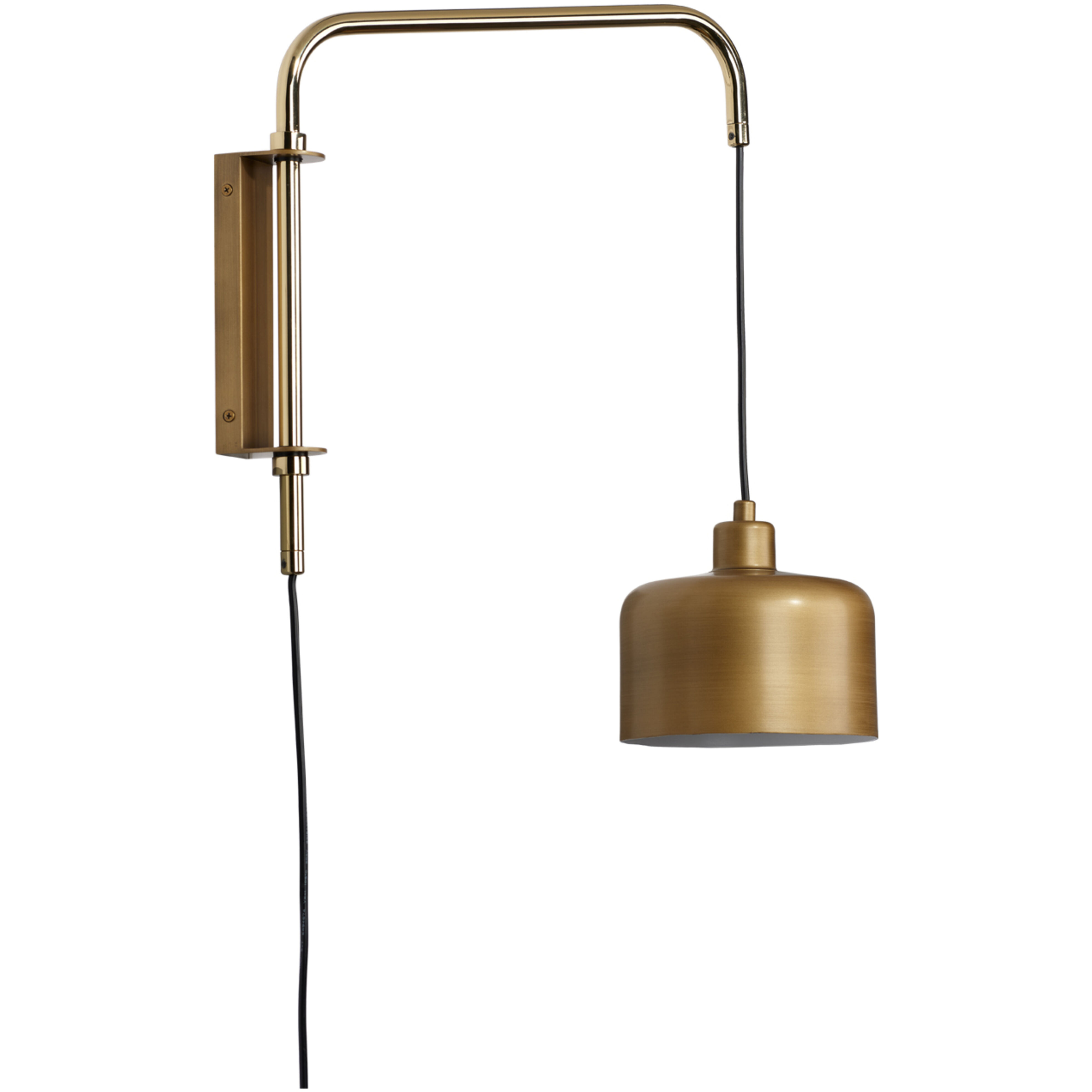Jeno 21 inch 9.00 watt Satin Brass Swing Arm Wall Sconce Wall Light, Small