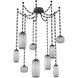 Vessel LED 15.2 inch Matte Black Swag Multi-Pendant Ceiling Light in 3000K LED, Smoke, Rectangular Chain