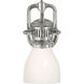 Chapman & Myers Yoke 1 Light 5 inch Polished Nickel Suspended Bath Sconce Wall Light in White Glass