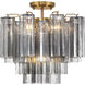 Addis 4 Light 17.75 inch Aged Brass Semi Flush Ceiling Light in Smoke