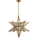Chapman & Myers Moravian Star 1 Light 30 inch Gilded Iron Star Lantern Pendant Ceiling Light, Large