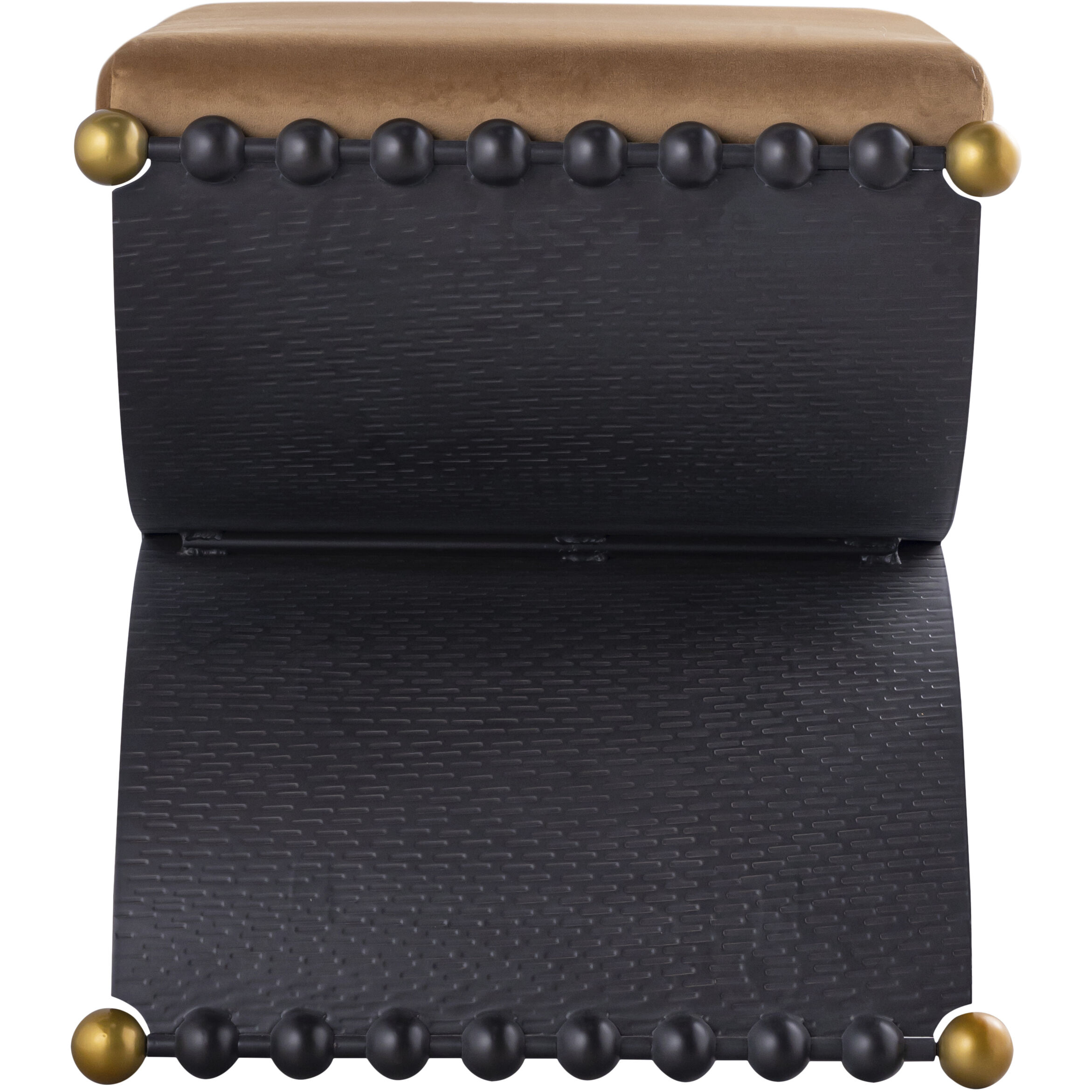 Layla 21 inch Blackened Bronze with Camel and Antique Brass Accent Stool