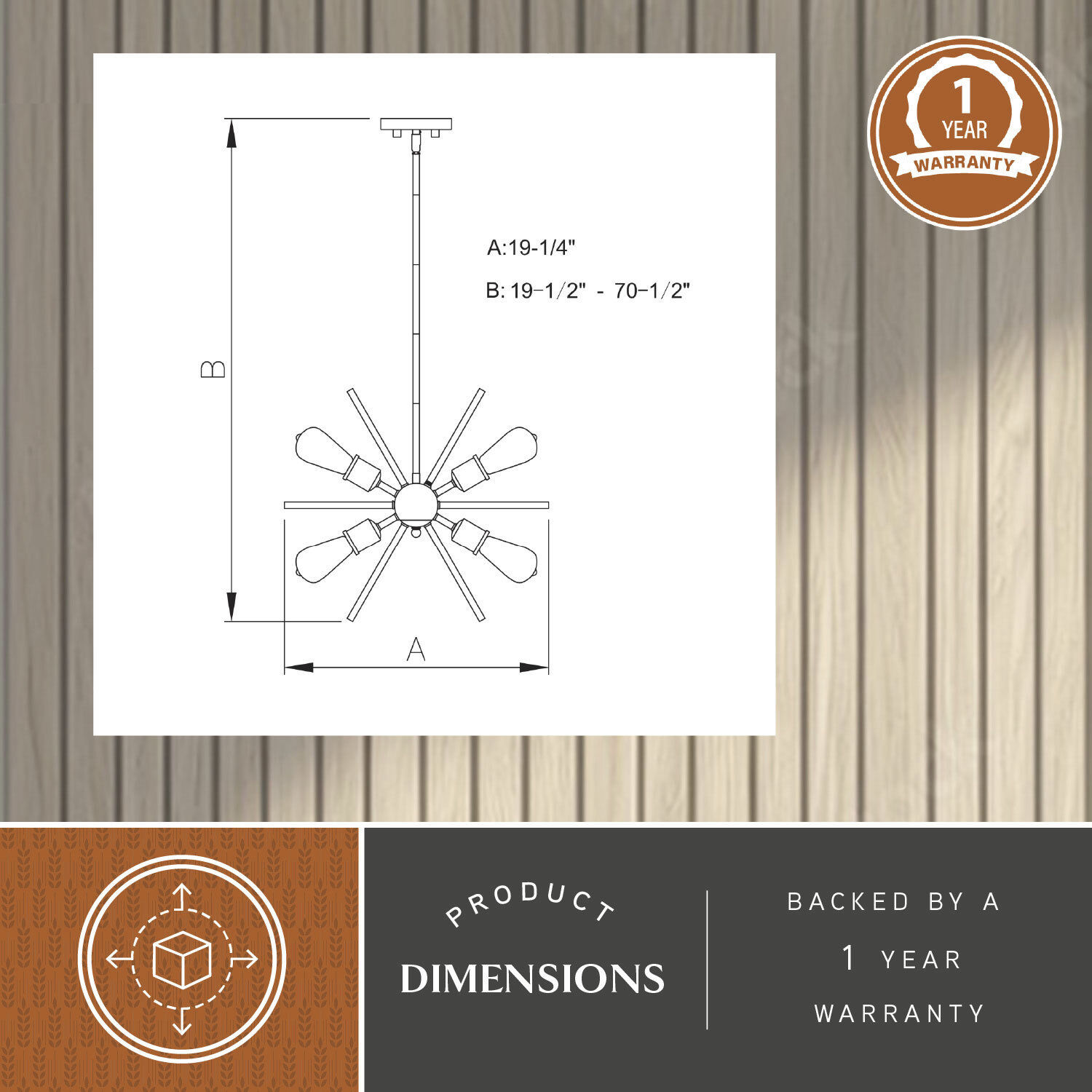 Estelle 6 Light 19 inch Natural Brass Pendant Ceiling Light