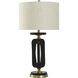 Cameron 32.5 inch 100 watt Optical Black and Gold Table Lamp Portable Light