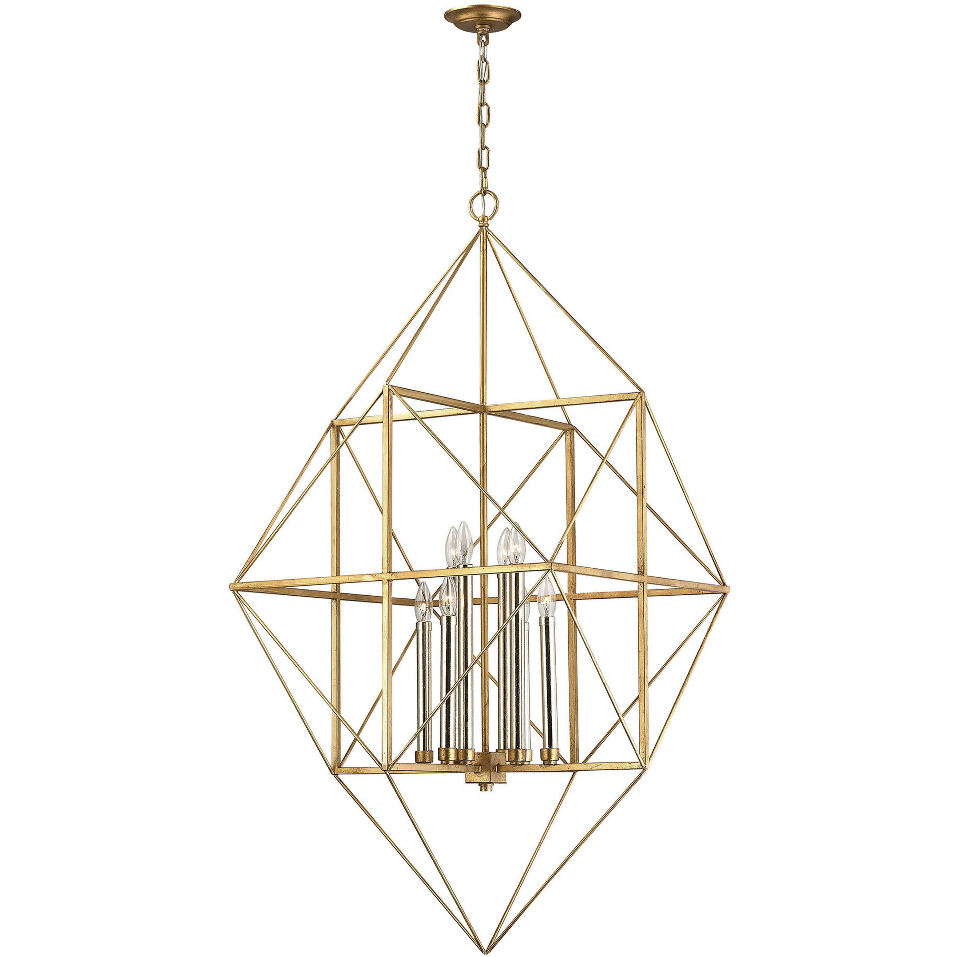 Connexions 8 Light 24 inch Gold Leaf with Silver Chandelier Ceiling Light