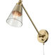 Albany 17.5 inch 60 watt Brushed Gold Swingarm Sconce Wall Light