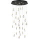 Pebble LED 36 inch Black and Polished Gold Multi-Tier Chandelier Ceiling Light in Clear Crystal