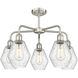 Cindyrella 5 Light 24 inch Satin Nickel Chandelier Ceiling Light in Seedy Glass