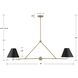 Xavier 4 Light 54 inch Vibrant Gold Linear Chandelier Ceiling Light