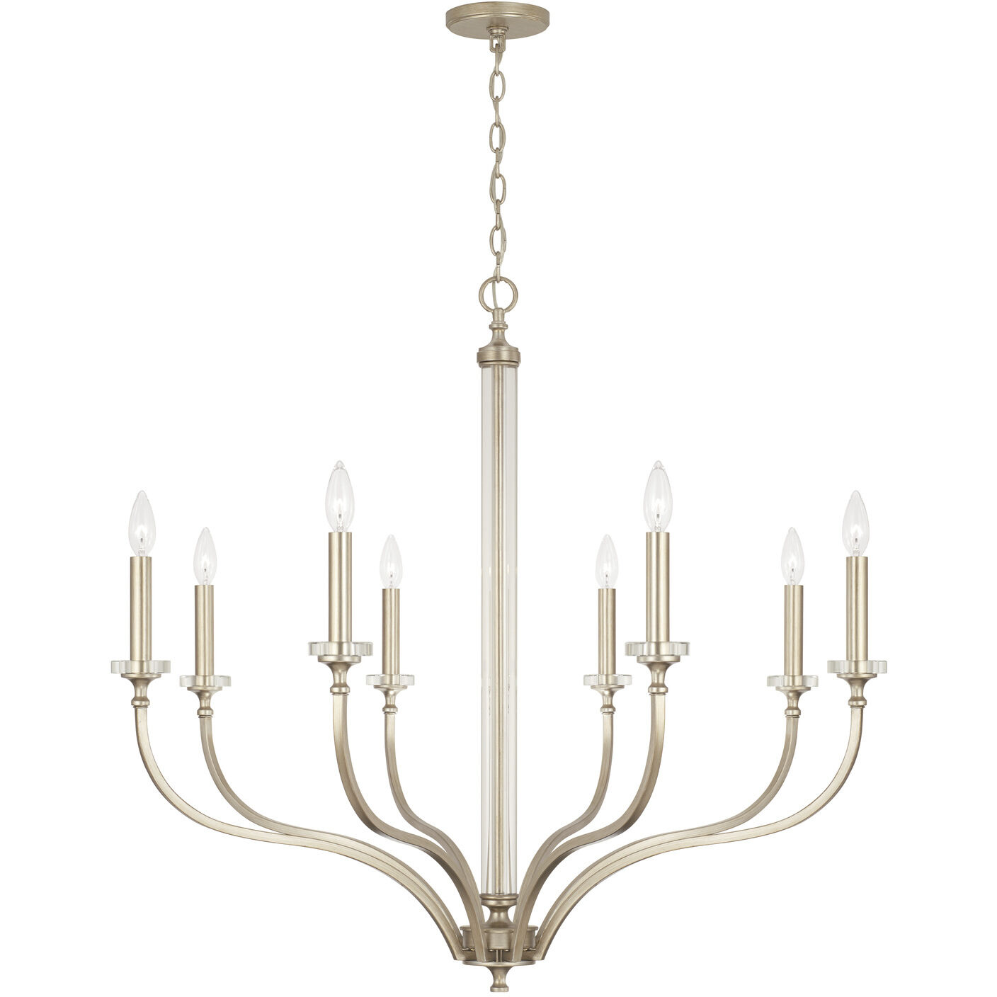 Breigh 8 Light 38 inch Brushed Champagne Chandelier Ceiling Light