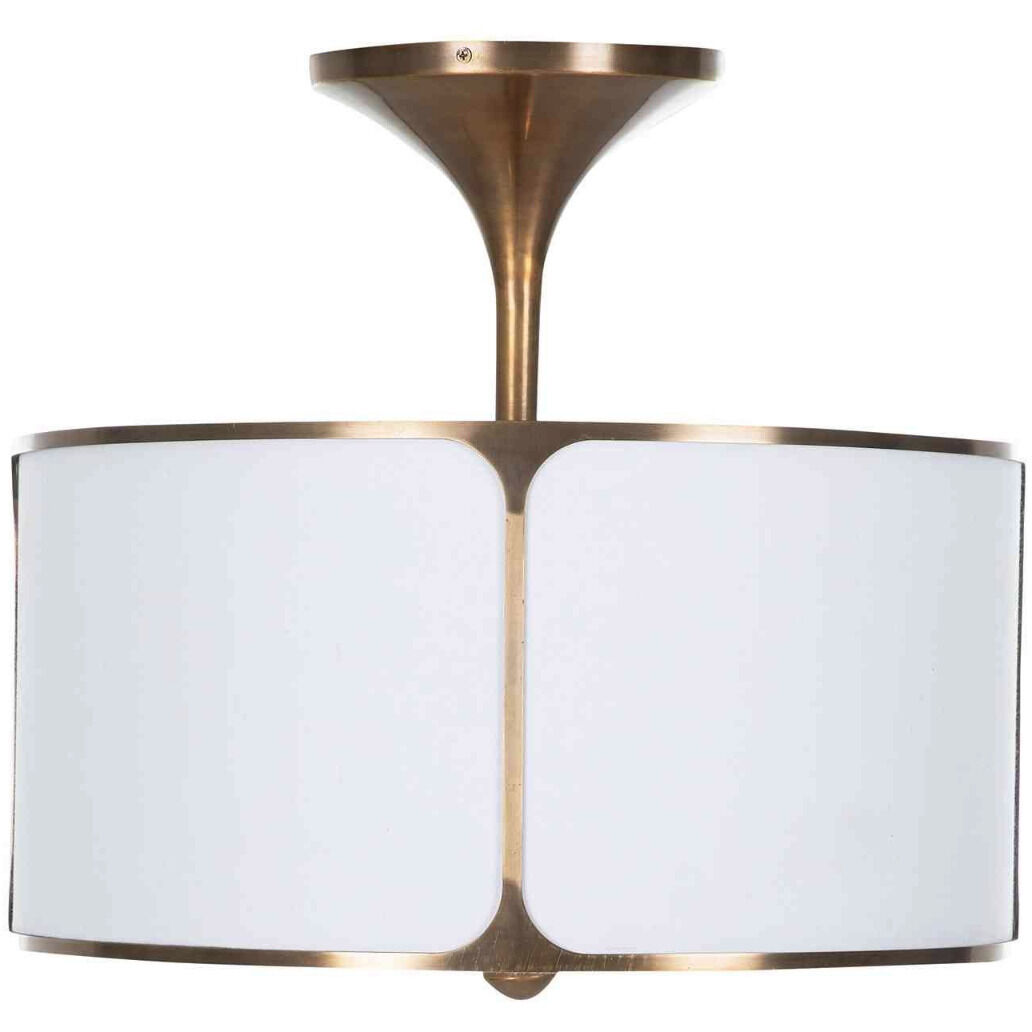 Dove 2 Light 20 inch Aged Bronze / Salt Linen Semi-Flush Mount Ceiling Light