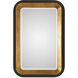 Niva 42 X 28 inch Antiqued Metallic Gold Leaf and Distressed Black Wall Mirror