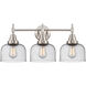 Caden 3 Light 26 inch Satin Nickel Bath Vanity Light Wall Light in Seedy Glass