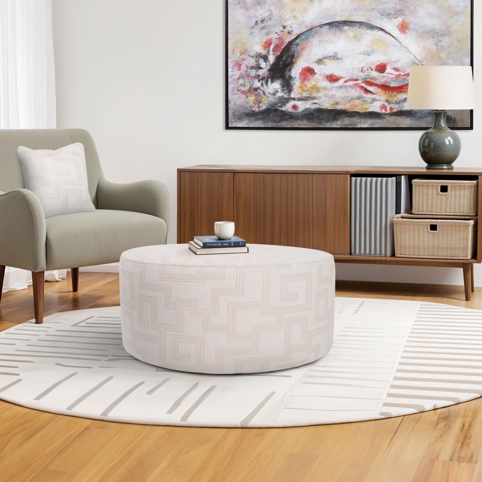 Syros Universal 18 inch Natural Outdoor Ottoman