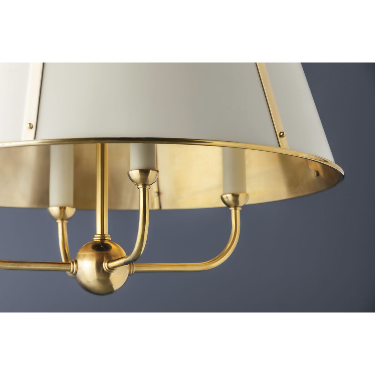 Cambridge 4 Light 20.25 inch Aged Brass/Off White Chandelier Ceiling Light