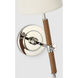 Thomas O'Brien Bryant2 LED 5.5 inch Polished Nickel and Natural Leather Wrapped Sconce Wall Light