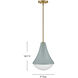 Haddie LED 11 inch Seafoam Pendant Ceiling Light