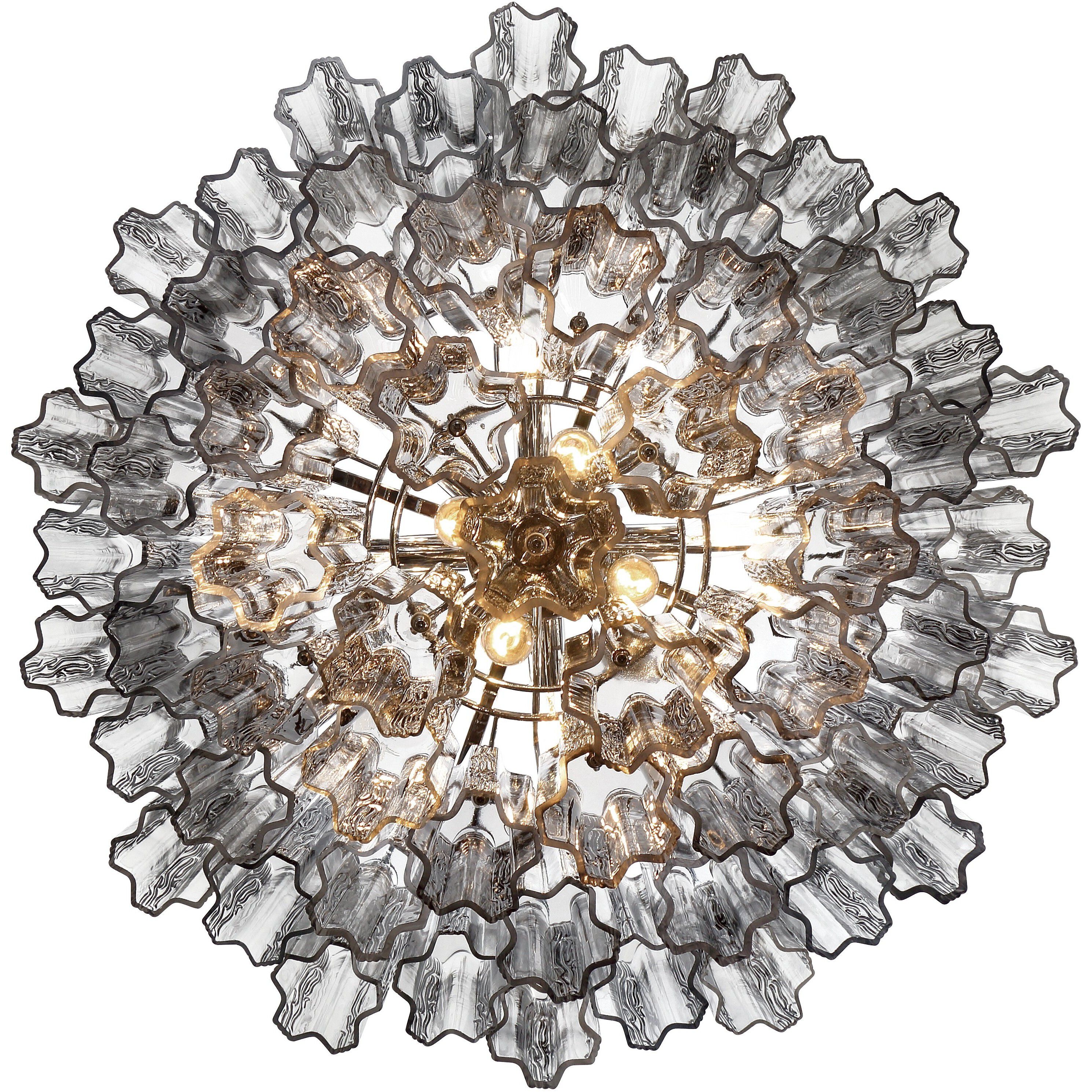 Addis 12 Light 26.75 inch Polished Chrome Chandelier Ceiling Light in Tronchi Glass Smoke