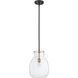 Bella 1 Light 12 inch Matte Black and Olde Brass Pendant Ceiling Light