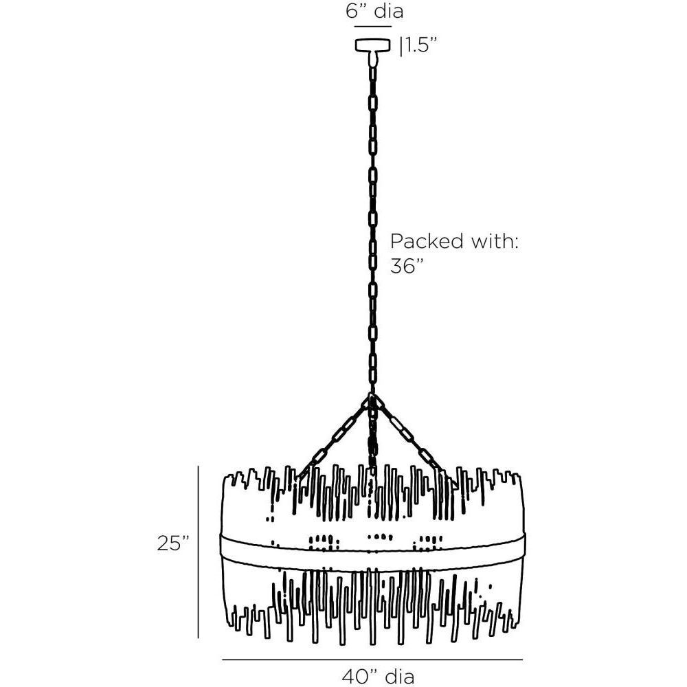 Adele 6 Light 40 inch Black Stained Chandelier Ceiling Light
