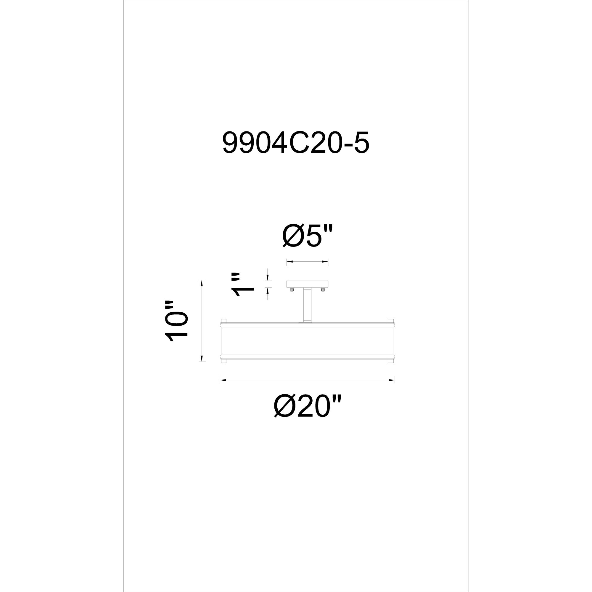 Tigris 5 Light 20 inch Black Drum Shade Flush Mount Ceiling Light