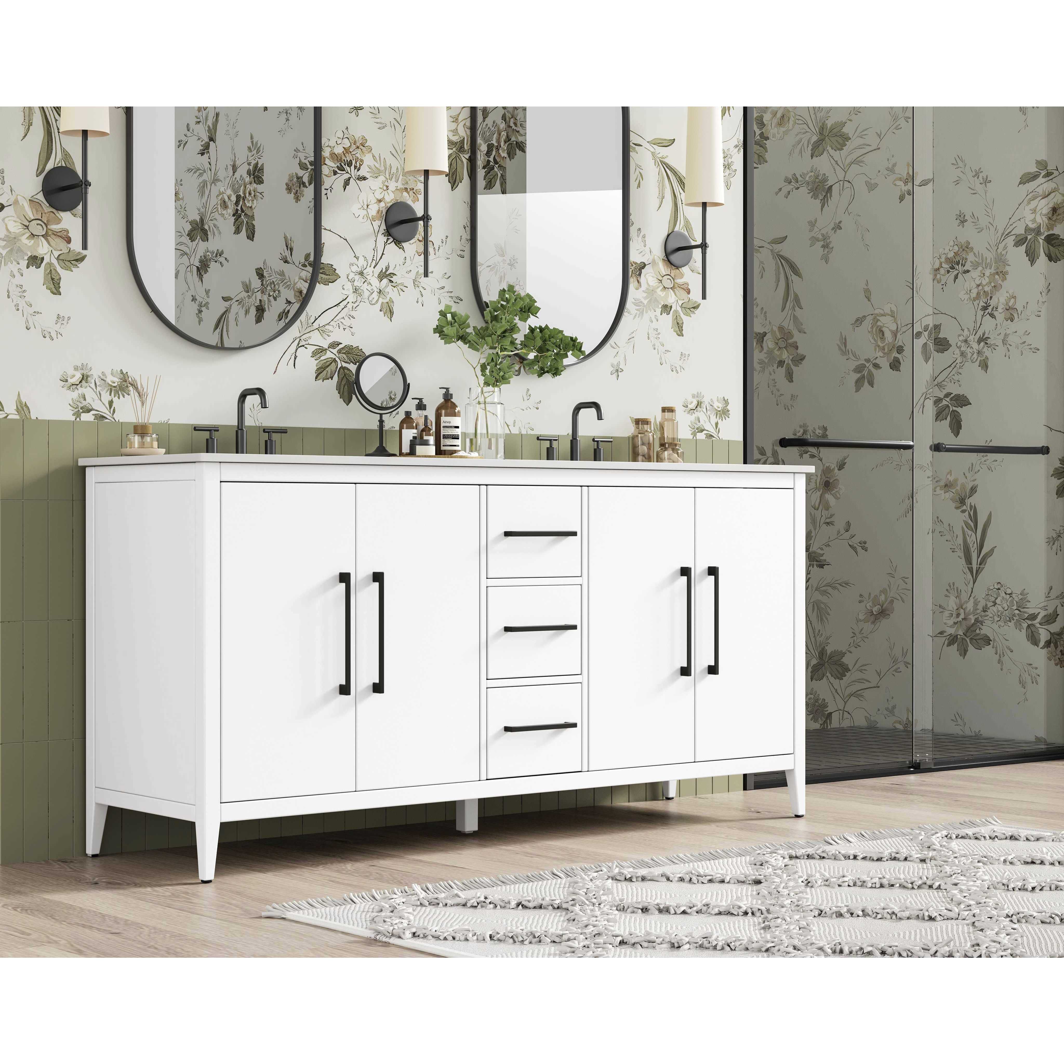 Millie 72 X 35 inch White Bathroom Vanity Cabinet