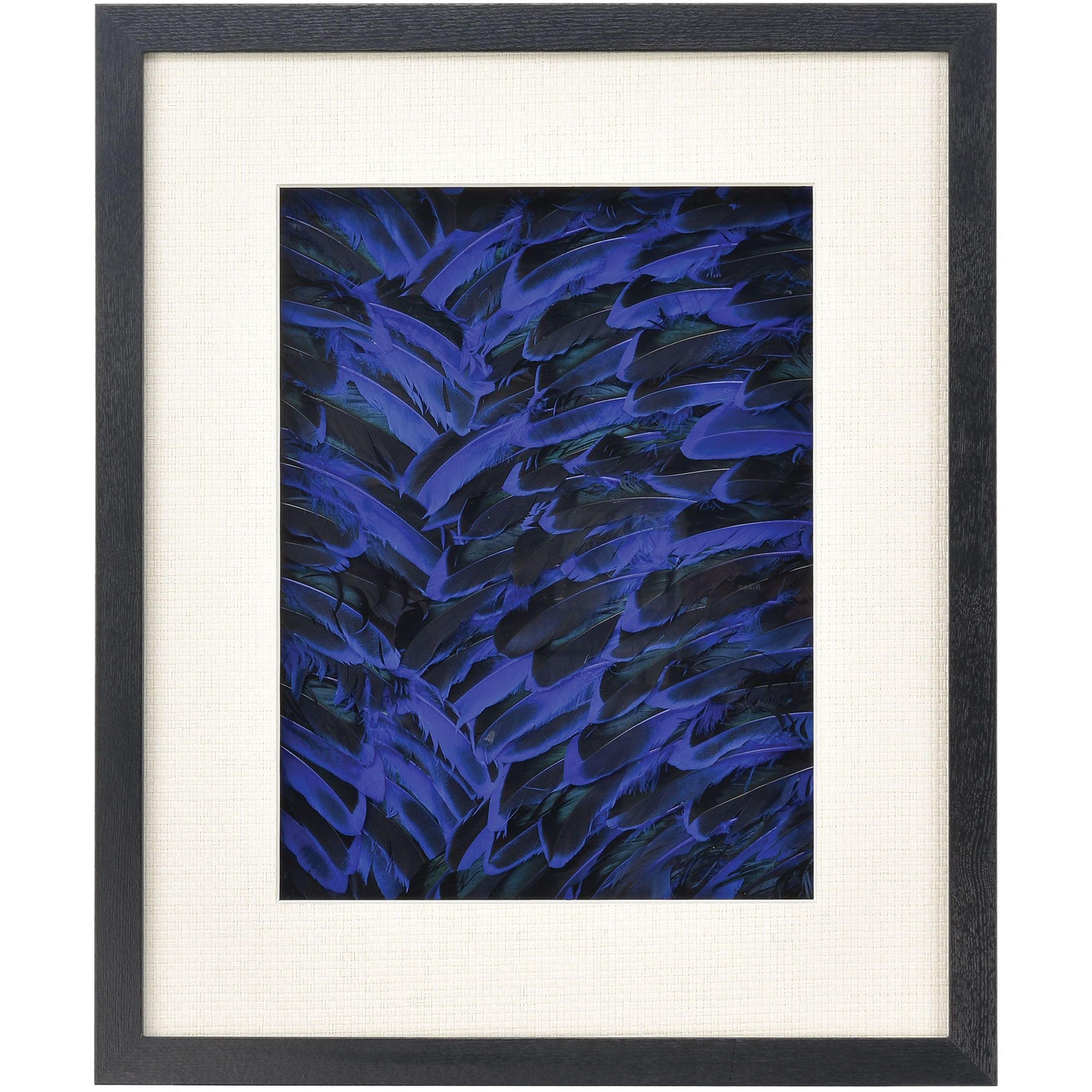Neon Feather Blue with Black and Clear Dimensional Wall Art