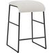 Arcane 26 inch Matte Black and Textured Ecru Counter Stool
